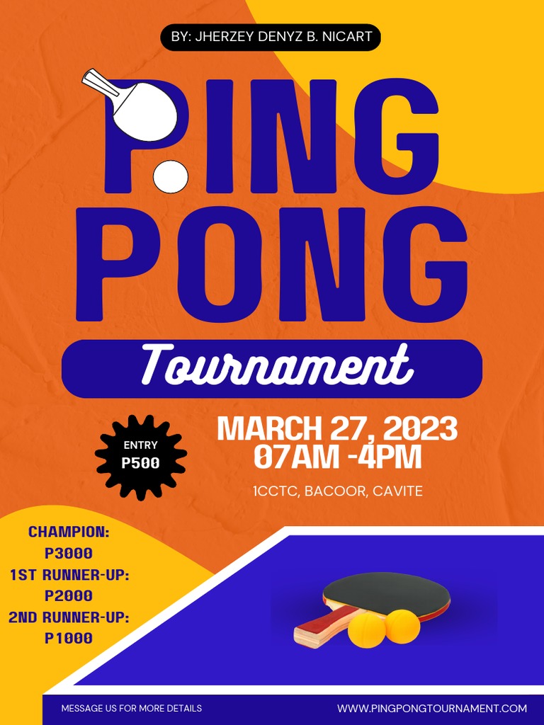 Blue Orange Creative Table Tennis Tournament Flyer PDF