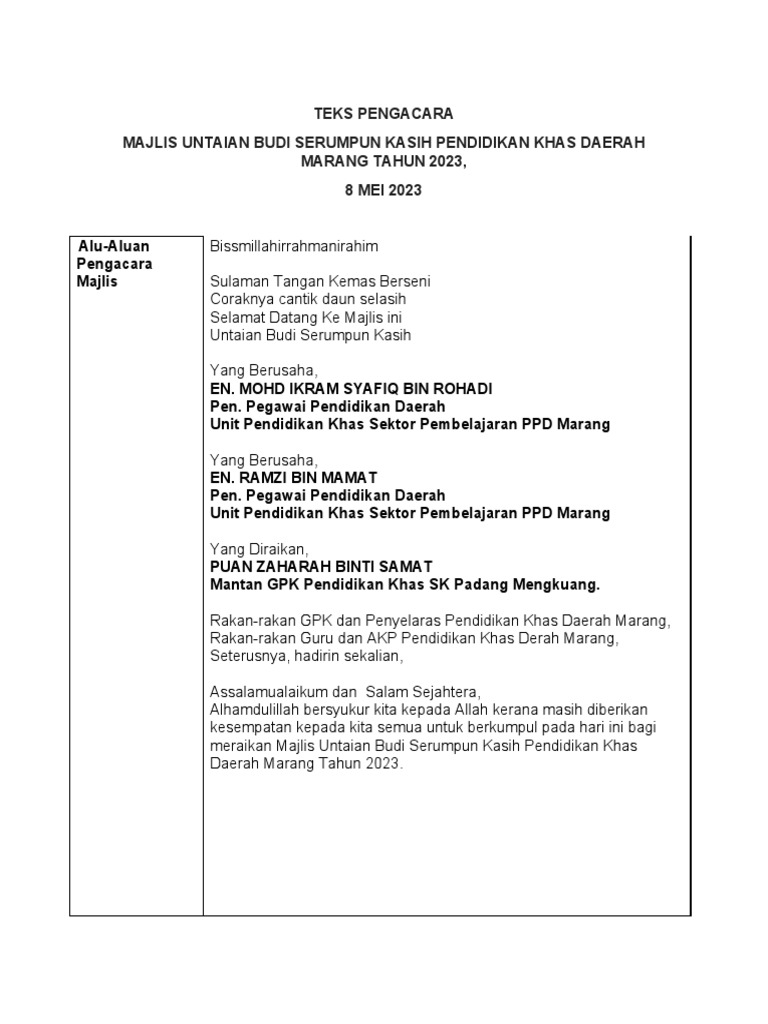 Teks Majlis - CG Razmi | PDF