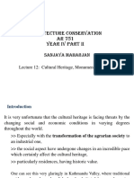 Architecture Conservation Lecture 012 Cultural Heritage, Monuments and Their Protection PDF