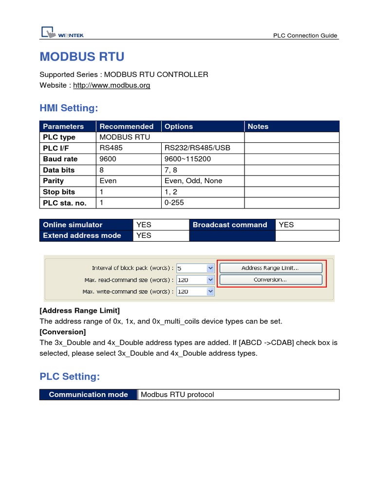 Modbus Rtu PDF | PDF | Physical Layer Protocols | Data Transmission