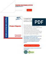 Project Report On CEMENT BRICKS (HOLLOW) - Manufacturing Process - Books - Formulations - Market Survey - Industrial Report