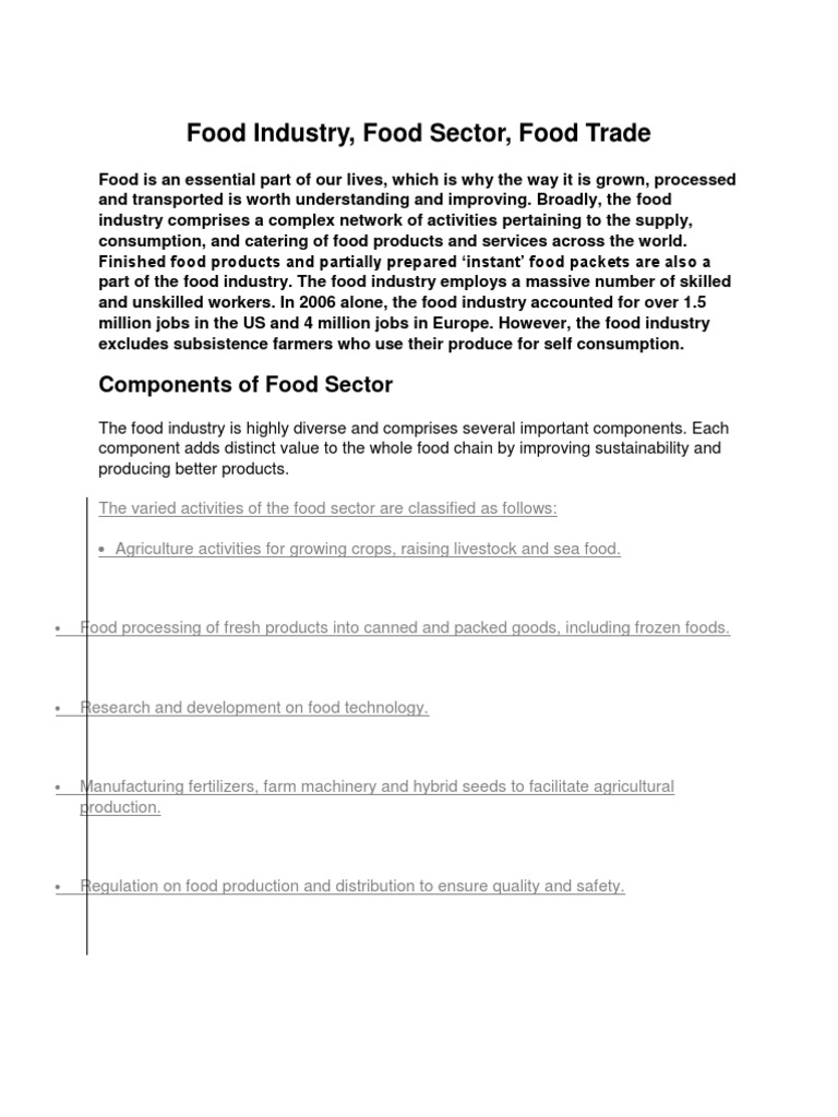 Food Industry PDF Food Industry Foods