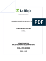 Guia Informativa Nivel Intermedio B2 Curso 2022 2023 PDF