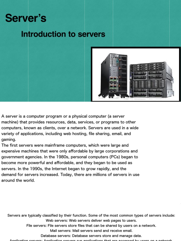 Servers | PDF | Server (Computing) | World Wide Web
