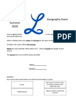 SIxes Geography Exam 2020 (4144)