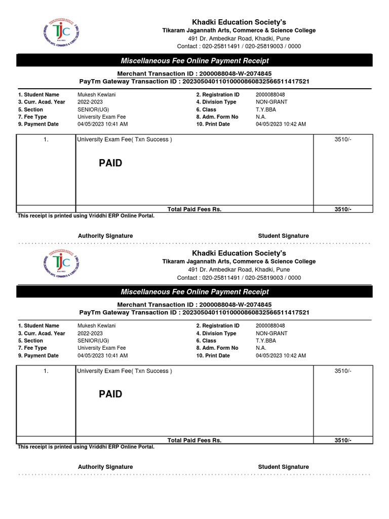Miscellaneous Receipt PDF | PDF | E Commerce | Financial Services