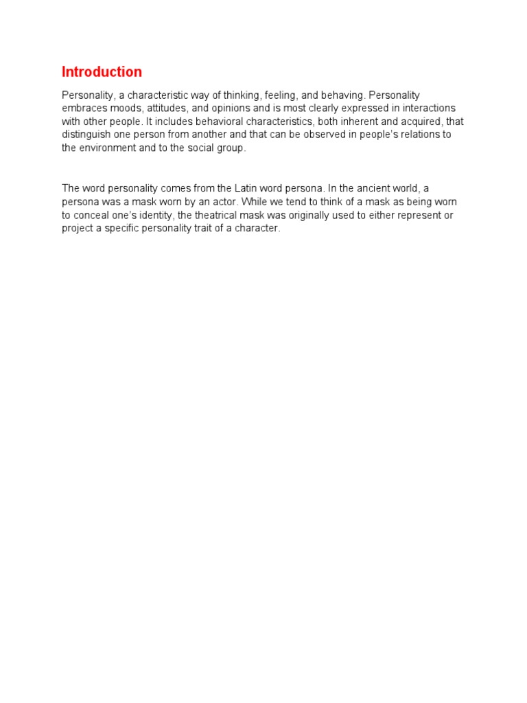 Personality Test PDF