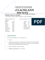 Chris Maclachlann CV