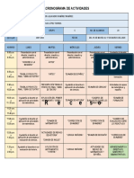 Cronograma de Actividades (Cuarto)