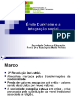 Emile Durkheim e A Integracao Social