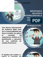 Norma Internacional de Auditoria: Importancia Relativa O Materialidad en La Planificación Y Ejecución de La Auditoría