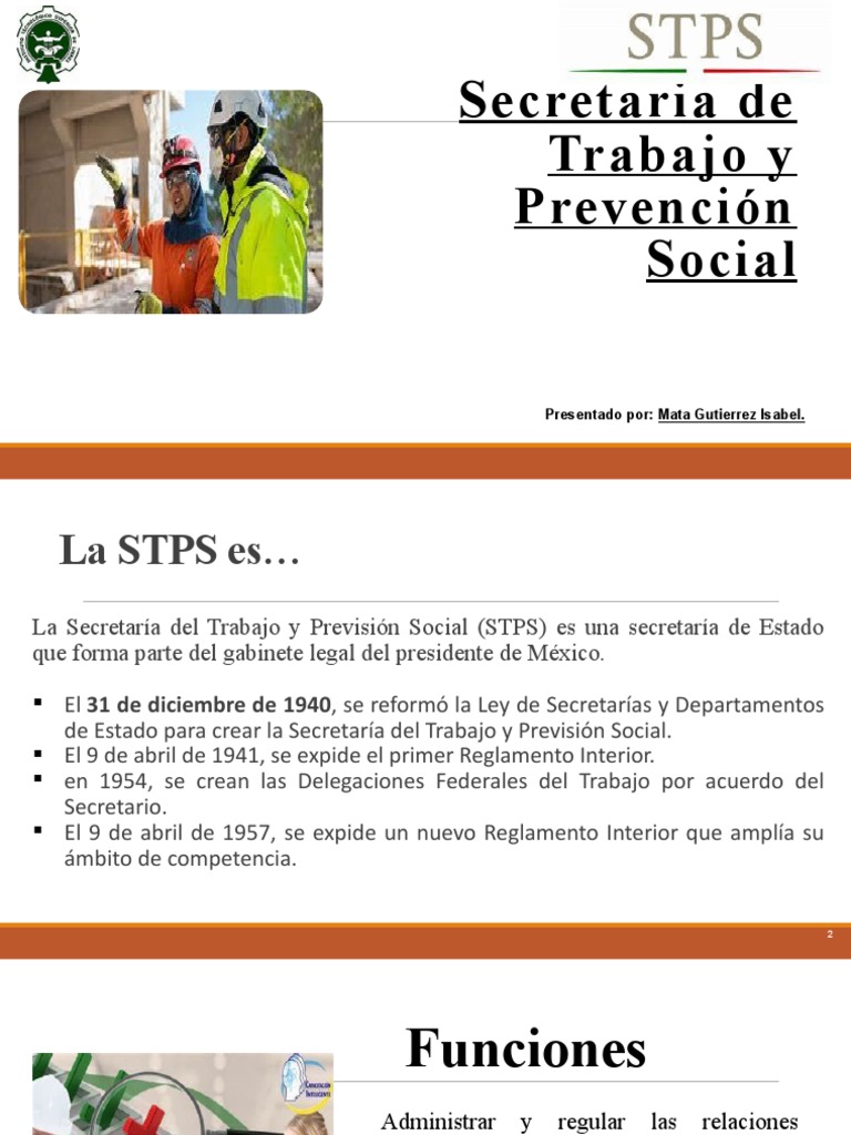 Funciones de la STPS en México | PDF