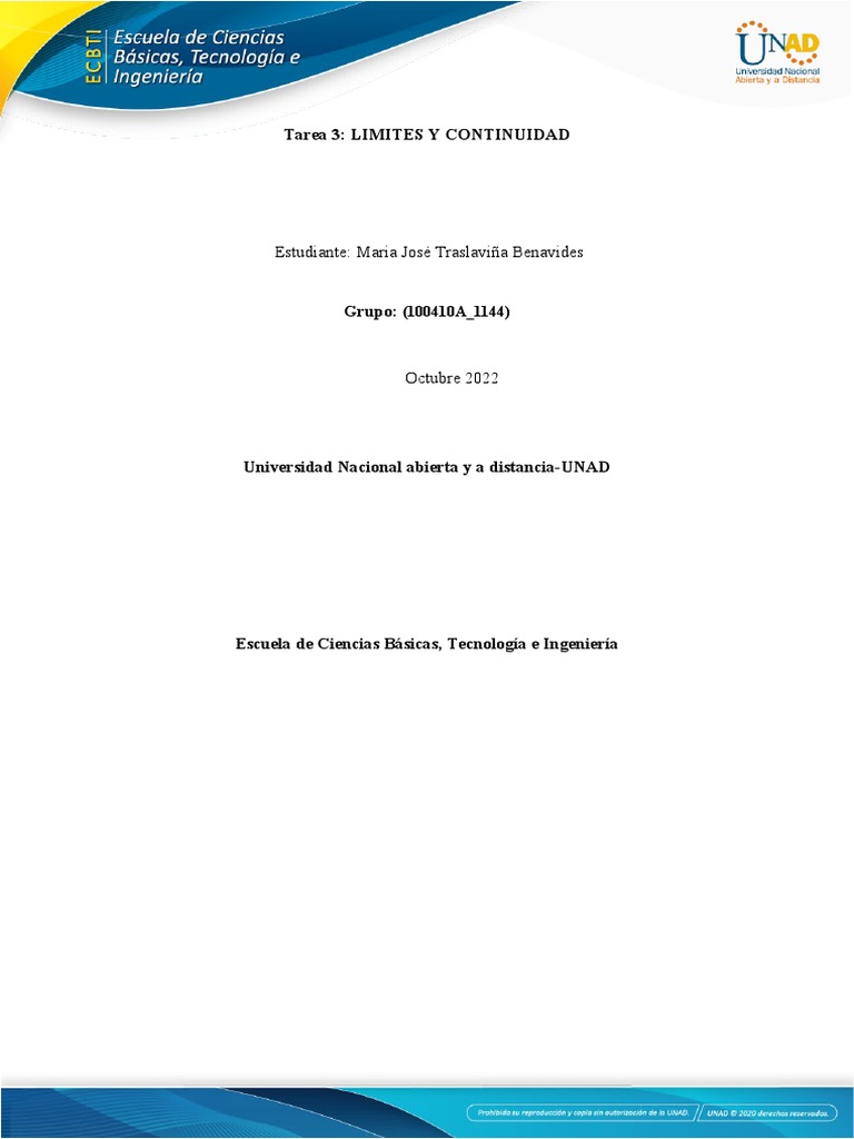 Tarea 3 limites y continuidad 2022 pdf aritm tica conceptos