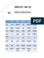 Horario de 1er Grado PDF