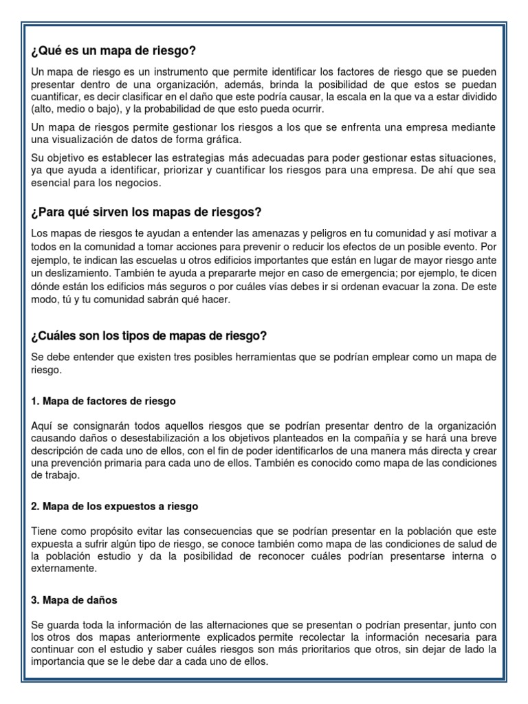 Guía para Crear un Mapa de Riesgo | PDF | Riesgo | Mapa