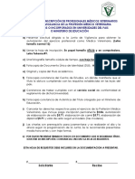Requisitos para Inscripción Permanente Médico Veterinario PDF