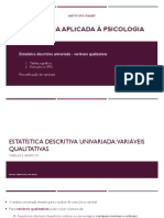 Aula 1 - Estatística Descritiva Univariada - Variáveis Qualitativas