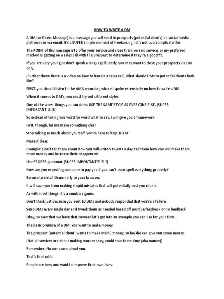 How To Write DM | Download Free PDF | Human Communication | Communication