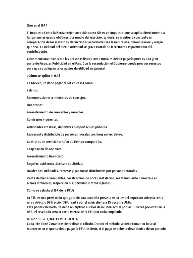 Qué Es El ISRr | PDF