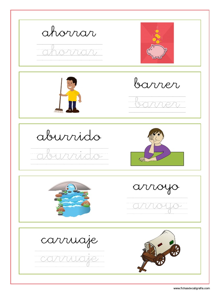 Ejercicio Lectoescritura Palabras Contienen Rra Rre Rri Rro Rru | PDF