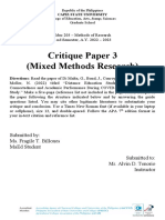 EDM 203 Methods of Research - Critique Paper 3