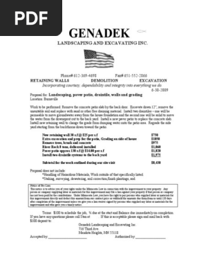 Landscaping Sample Contract