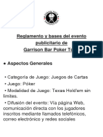 Reglamento y Bases Del Evento Publicitario de Garrison Bar Poker Tour