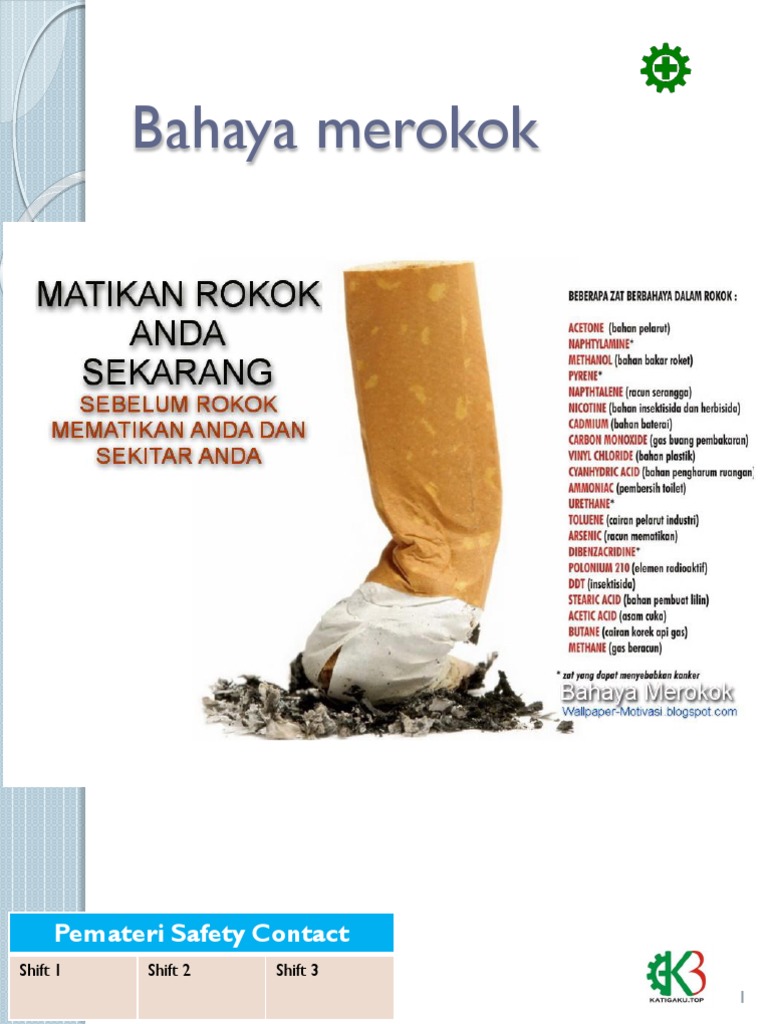 Safety Talk Bahaya Merokok PDF | PDF