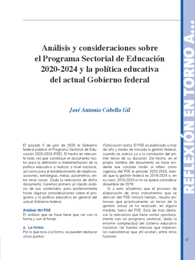 Análisis del Programa Educativo 2020-2024 | PDF | Aprendizaje | Evaluación