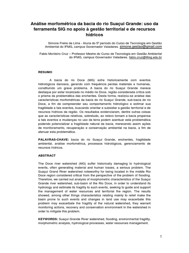 TCC Simone. KARMANN 2009 | PDF | Enchente | Bacia hidrográfica