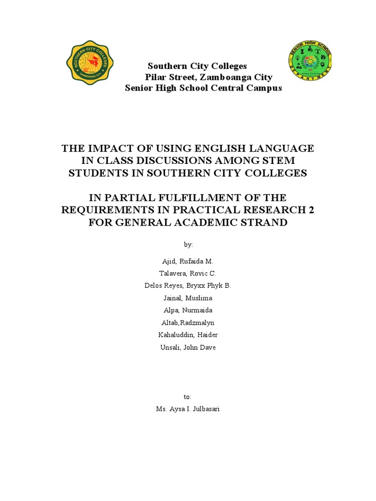 Impact of Using English Language in Class Discussion | PDF | English ...