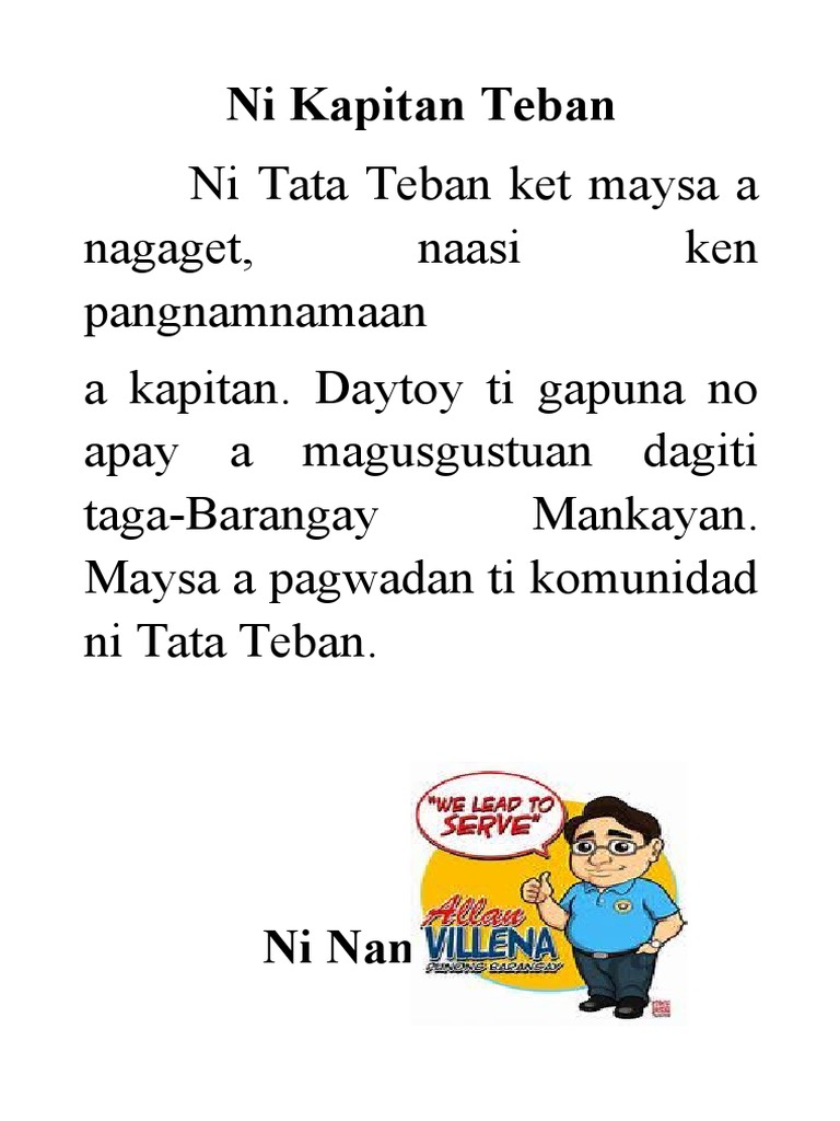 Ilocano Mother Tongue Reading Materials Stories Ilocano PDF