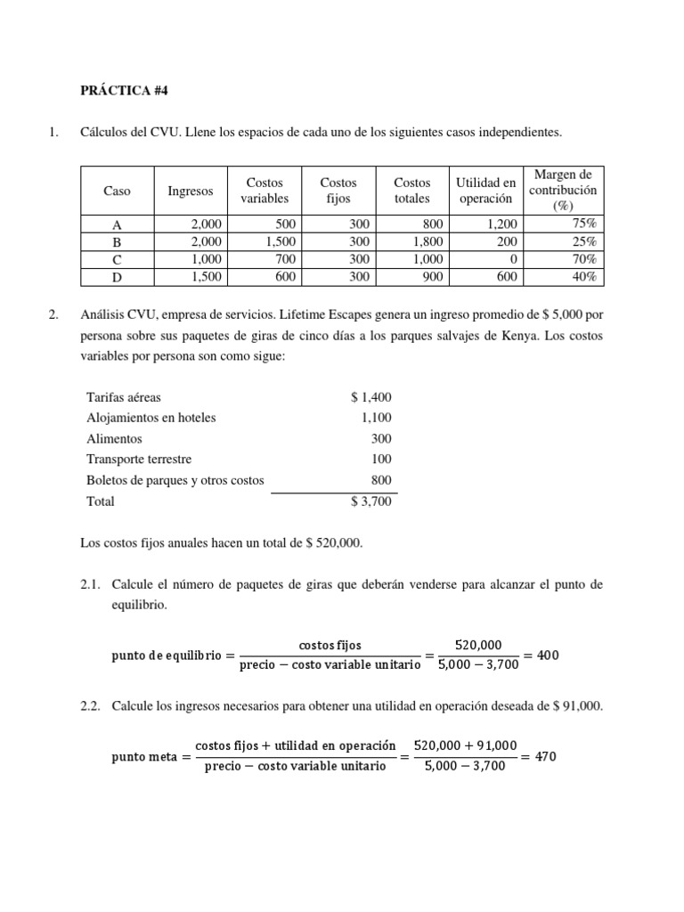 Ejercicios de Costos en Excel Resueltos | PDF | Finanzas y dinero ...