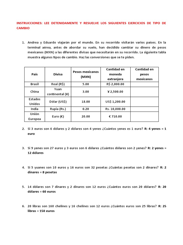 Ejercicios Conversion TC | PDF