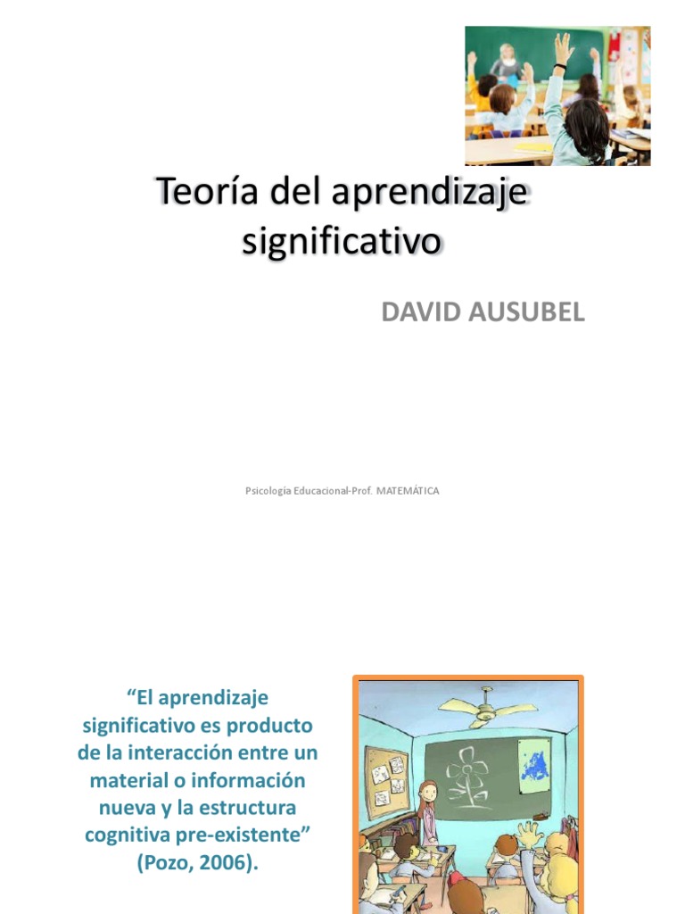 Teoría Aprendizaje Significativo - Ausubel | PDF | Aprendizaje ...
