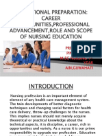 Educational Preparation: Career Opportunities, Professional Advancement, Role and Scope of Nursing Education