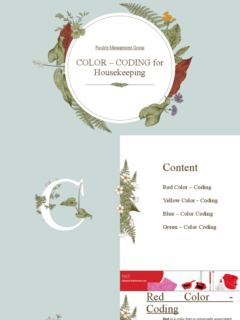 Housekeeping Color-Coding Guide | PDF