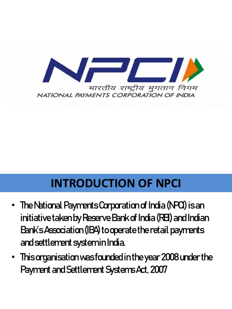 Overview of NPCI and Digital Payments | PDF | Finance & Money Management