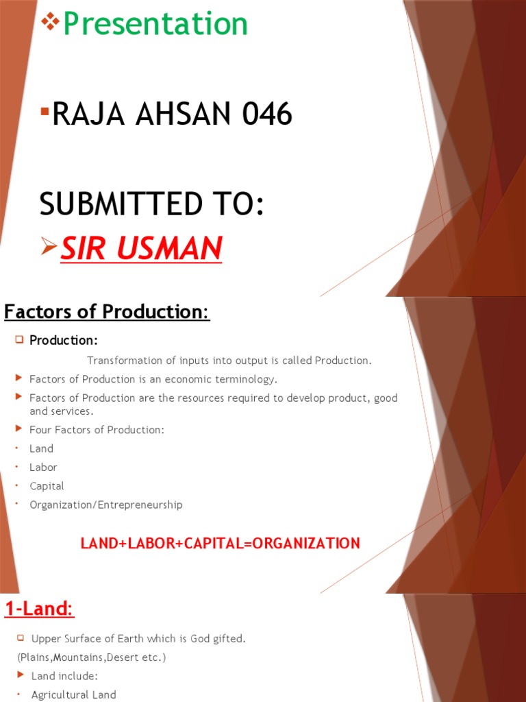 Overview of Factors of Production | PDF | Labour Economics | Factors Of ...