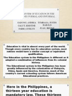 THE SYSTEM OF EUCATION IN THE PHILIPPINES FORMAL