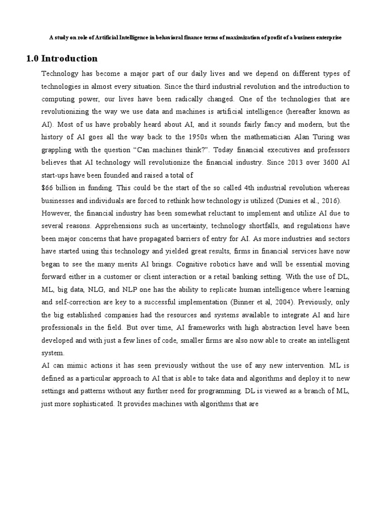 AI's Impact on Financial Profit Maximization | PDF | Machine Learning ...