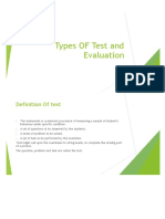 Types of Test and Evaluation