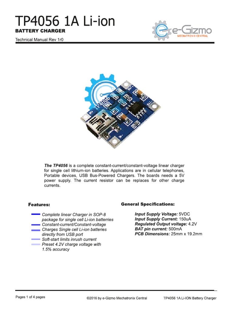 TP4056 Manual | PDF