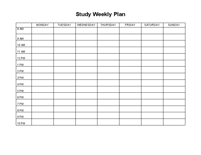 Study Plan Template 13 | PDF