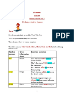 Unit 10-Defining Relative Clauses - Qu