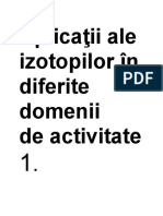 Aplicaţii Ale Izotopilor În Diferite Domenii de