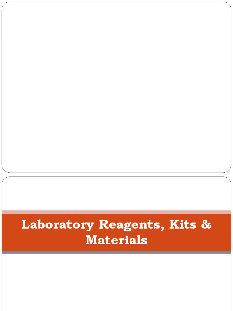 Module 6 GCLP LABORATORY REAGENTS KITS MATERIALS PDF Chemical