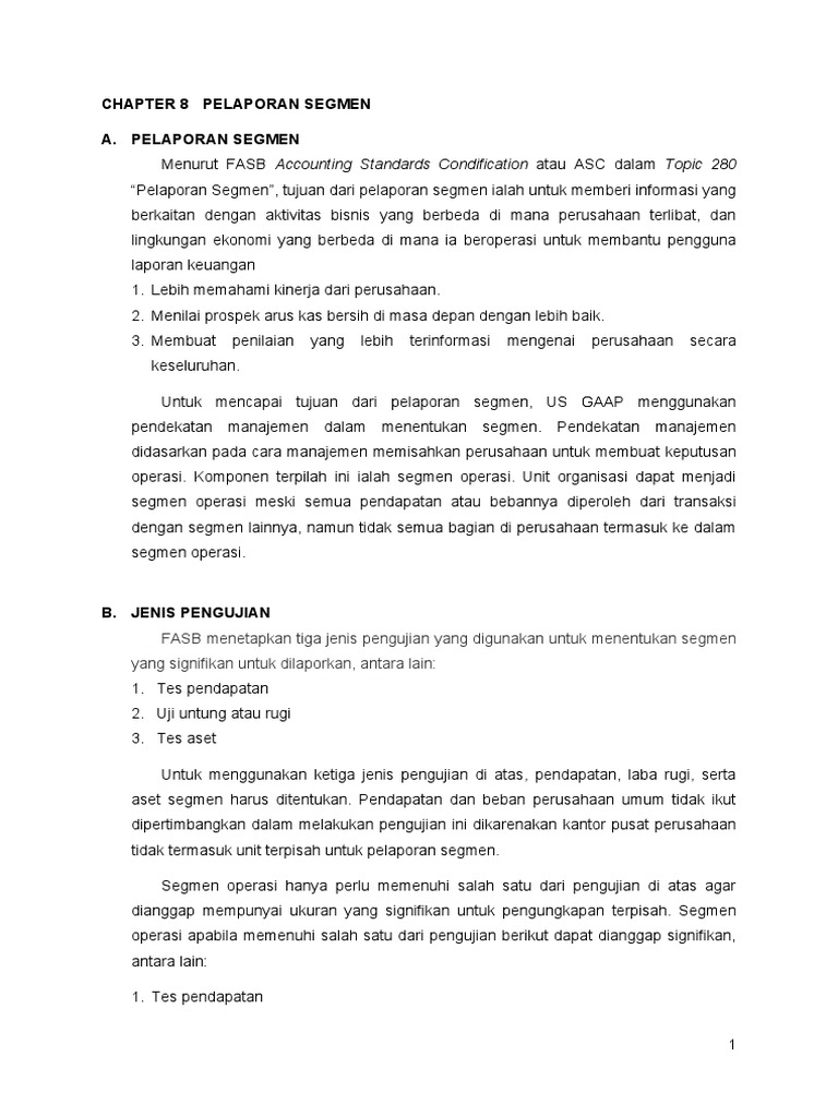 Pelaporan Segmen Menurut ASC 280 | PDF | Bisnis