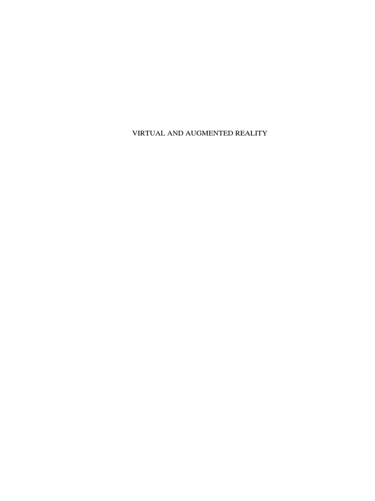 Virtual and Augmented Reality Overview | PDF | Virtual Reality ...