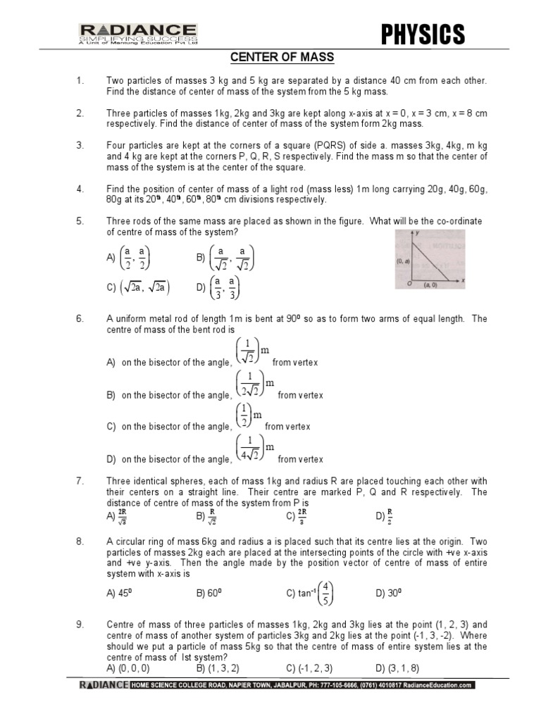 Sheet 1 | PDF | Angle | Center Of Mass